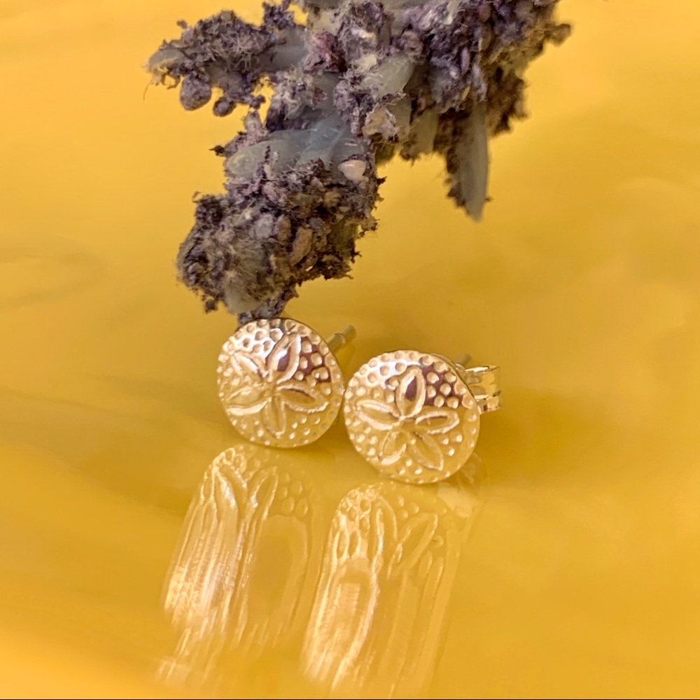 Sterling silver Sand dollar studs